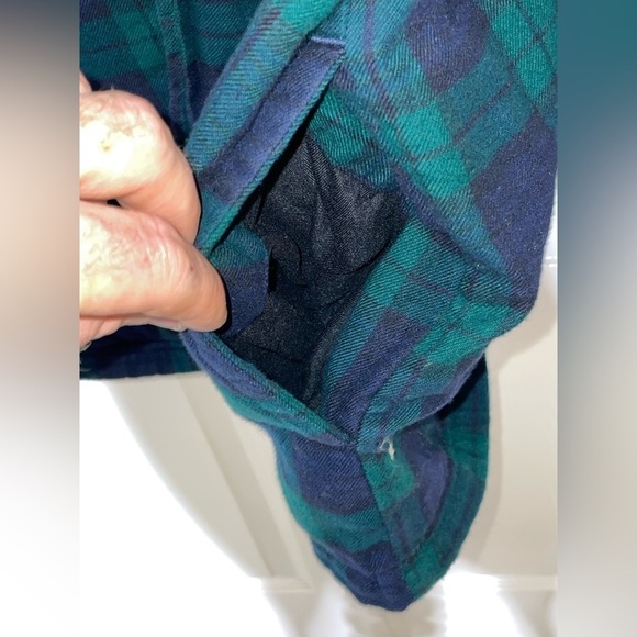 LL Bean Hoodie Mens X Large Green Flannel Shacket Fleece Lined Traditional Fit‌‍ - Picture 11 of 13